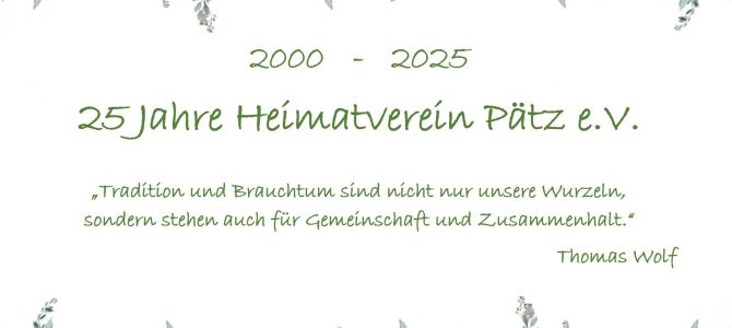 25 Jahre Heimatverein Pätz e.V.